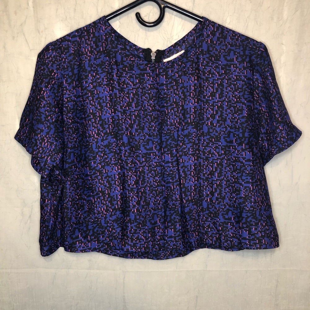 Women’s Silence & Noise half zip crop Top - purple - Large
